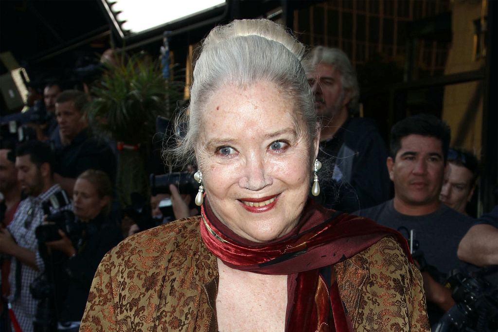 FILE - Sally Kirkland appears at the Los Angeles premiere of "Blue Jasmine" on July 24, 2013. (Photo by Matt Sayles/Invision/AP, File)