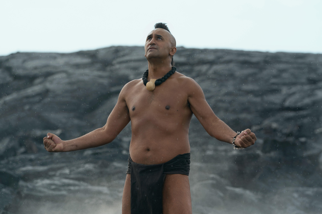 This image released by Apple TV+ shows Cliff Curtis in a scene from "Chief of War." (Apple TV+ via AP)