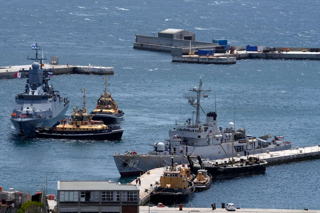 FILE - The Iranian navy ship Naghdi is seen docked at Simon's Town Harbour in Cape Town, South Africa, Friday, Jan. 9, 2026. (AP Photo/Nardus Engelbrecht, File)