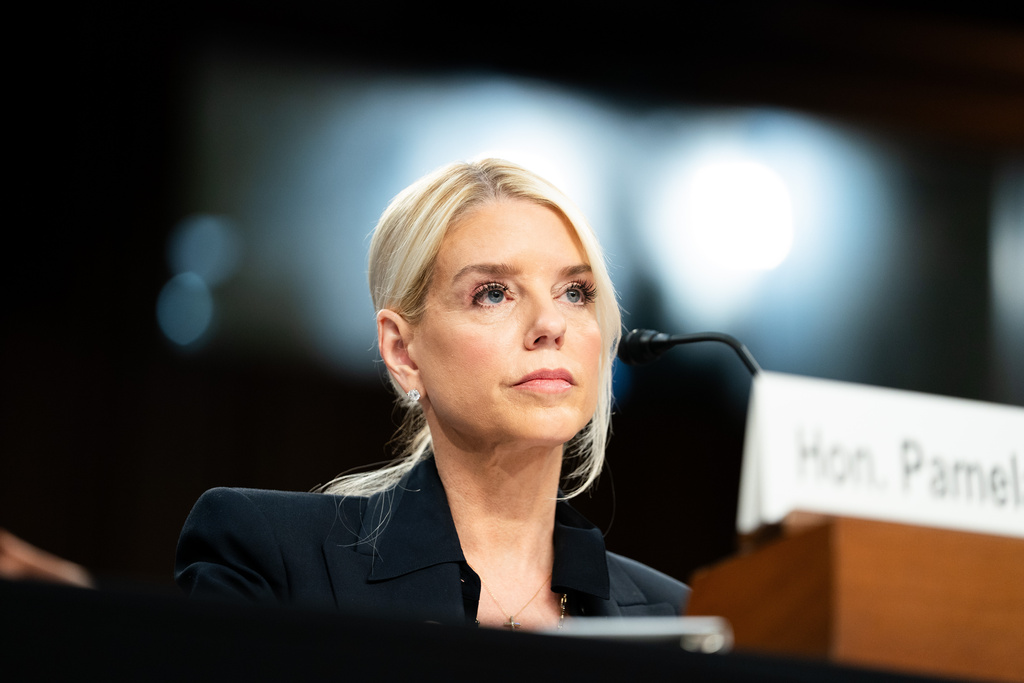 Attorney General Pam Bondi appears before the Senate Judiciary Committee oversight hearing, on Capitol Hill in Washington, Tuesday, Oct. 7, 2025. (AP Photo/Allison Robbert)