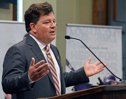 FILE - Scott Woodward answers questions, April 23, 2019, in Baton Rouge, La. (Bill Feig/The Advocate via AP, File) FILE - Scott Woodward answers questions, April 23, 2019, in Baton Rouge, La. (Bill Feig/The Advocate via AP, File)