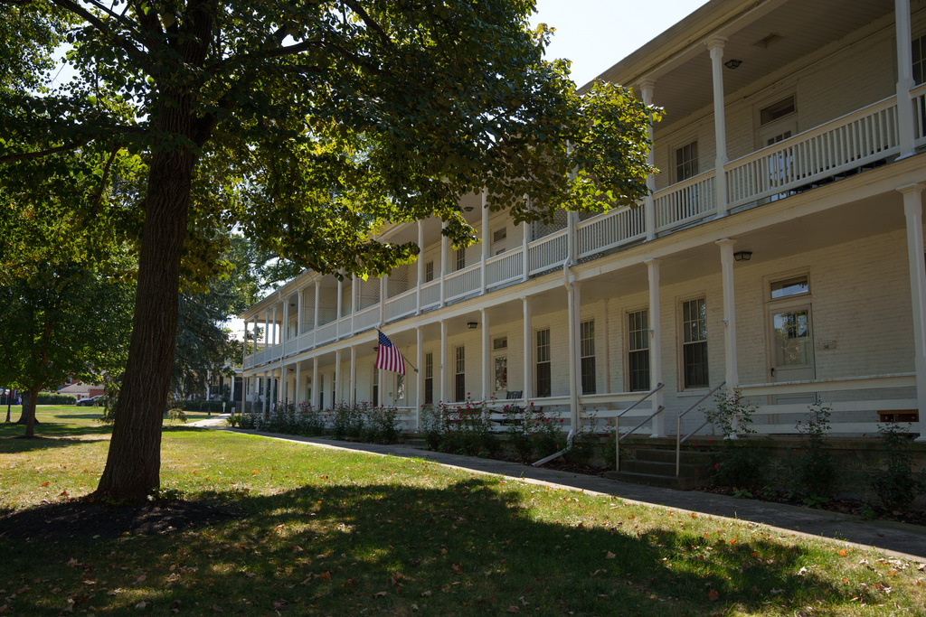 A building that formed part of the Carlisle Indian Industrial School campus is seen at U.S. Army's Carlisle Barracks in Carlisle, Pa., on Thursday, Sept. 4, 2025. (AP Photo/Mingson Lau)