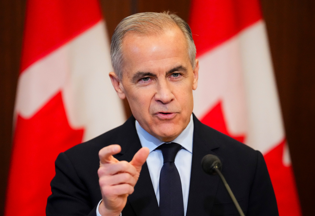 Prime Minister Mark Carney makes an announcement on Parliament Hill in Ottawa on Thursday, May 14, 2026. (Sean Kilpatrick/The Canadian Press via AP)