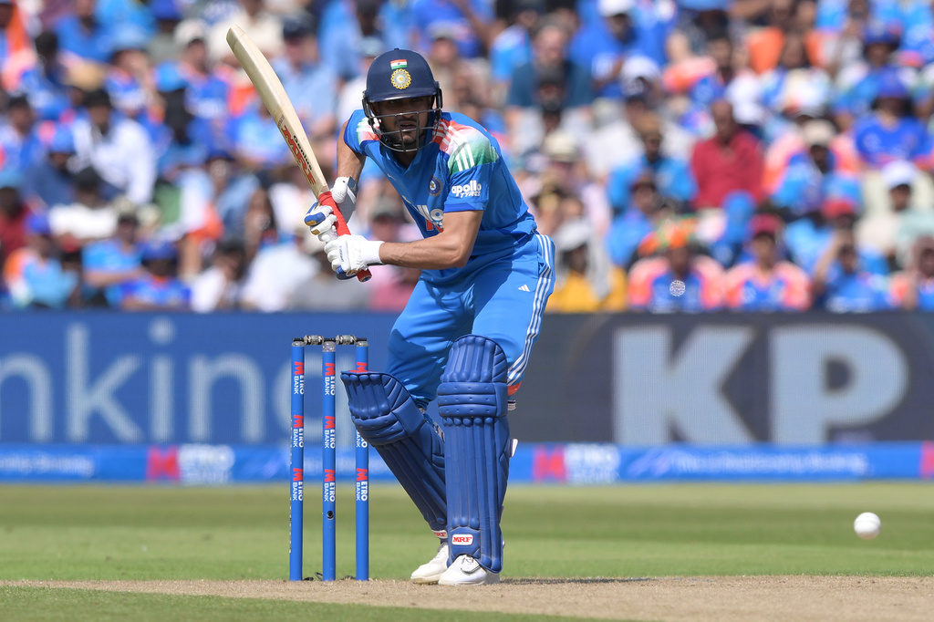 India's Shubman Gill bats during the first ODI cricket match between England and India in Birmingham, England, Tuesday, July 14, 2026. (Gary Oakley/PA via AP)