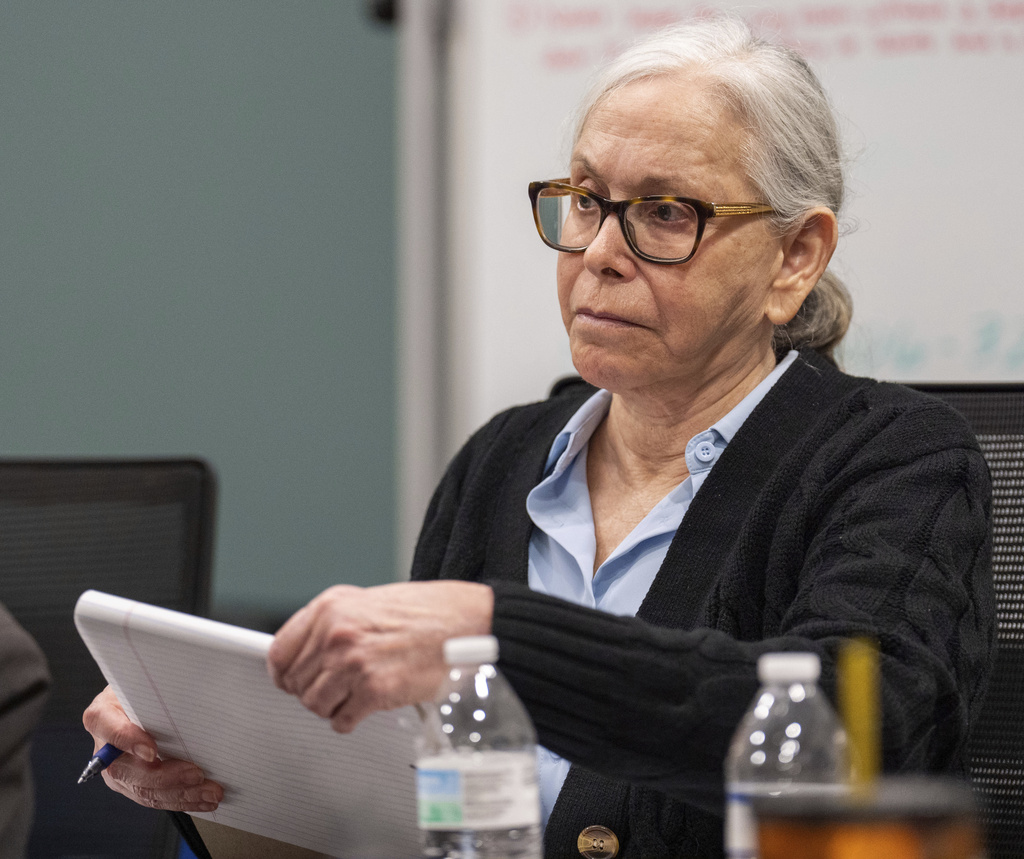 Donna Adelson, who is charged in the 2014 murder-for-hire of Florida State University law professor Dan Markel, listens to potential jurors answer questions during the first day of jury selection Tuesday, Aug. 19, 2025 in Tallahassee, Fla. (Alicia Devine/Tallahassee Democrat via AP, Pool)