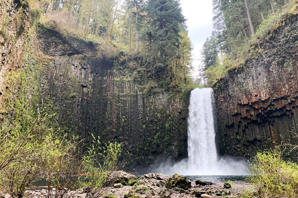 This undated photo released by the Willamette River Preservation Trust, shows the Abiqua Falls in near Scott Mills in northwestern Oregon. (Willamette River Preservation Trust via AP)