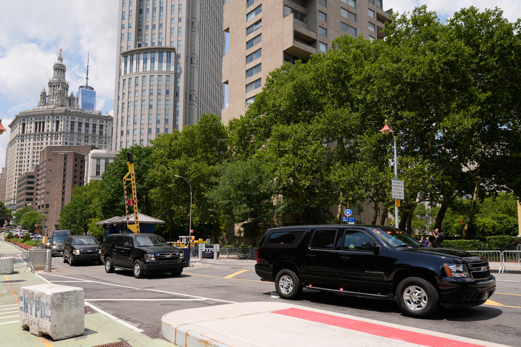 A motorcade believed to be carrying former Venezuela President Nicolas Maduro leaves a federal courthouse in New York, Wednesday, July 22, 2026. (AP Photo/Seth Wenig)