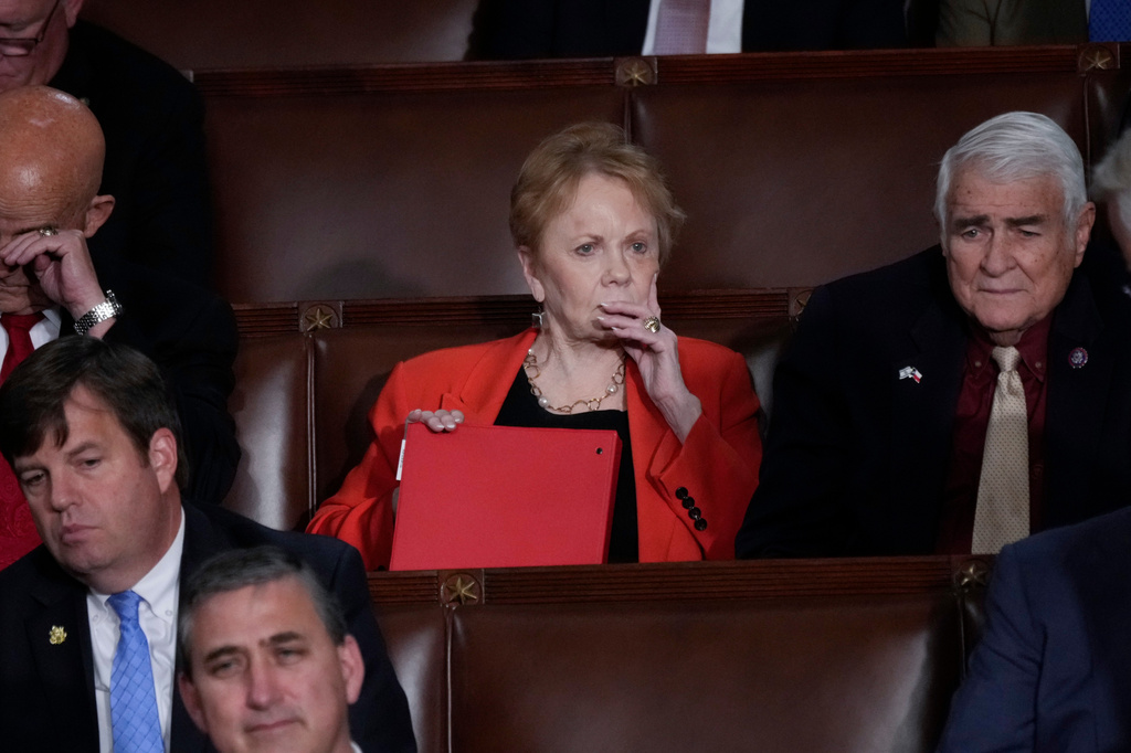 FILE - Rep. Kay Granger, R-Texas, Chair of the House Appropriations Committee, looks on as the House votes for a new speaker, at the Capitol in Washington, on Oct. 17, 2023. (AP Photo/J. Scott Applewhite, File)