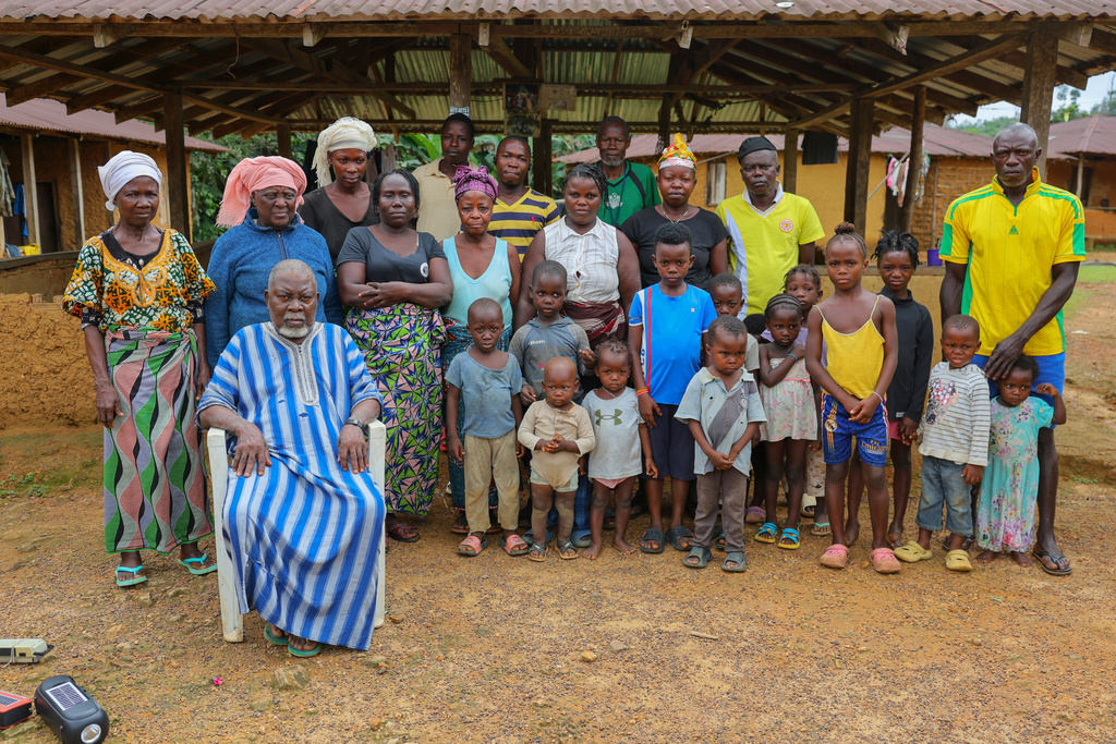 Residents are preparing to relocate from their village after the river they depend on was poisoned by mining waste in Jikando, Liberia, July 8, 2025. (AP Photo/Misper Apawu)