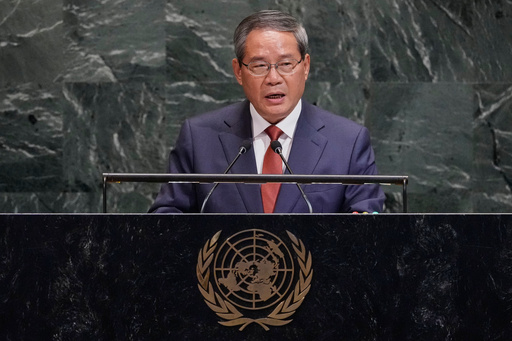 China Premier Li Qiang addresses the 80th session of the United Nations General Assembly, Friday, Sept. 26, 2025. (AP Photo/Richard Drew) China Premier Li Qiang addresses the 80th session of the United Nations General Assembly, Friday, Sept. 26, 2025. (AP Photo/Richard Drew)