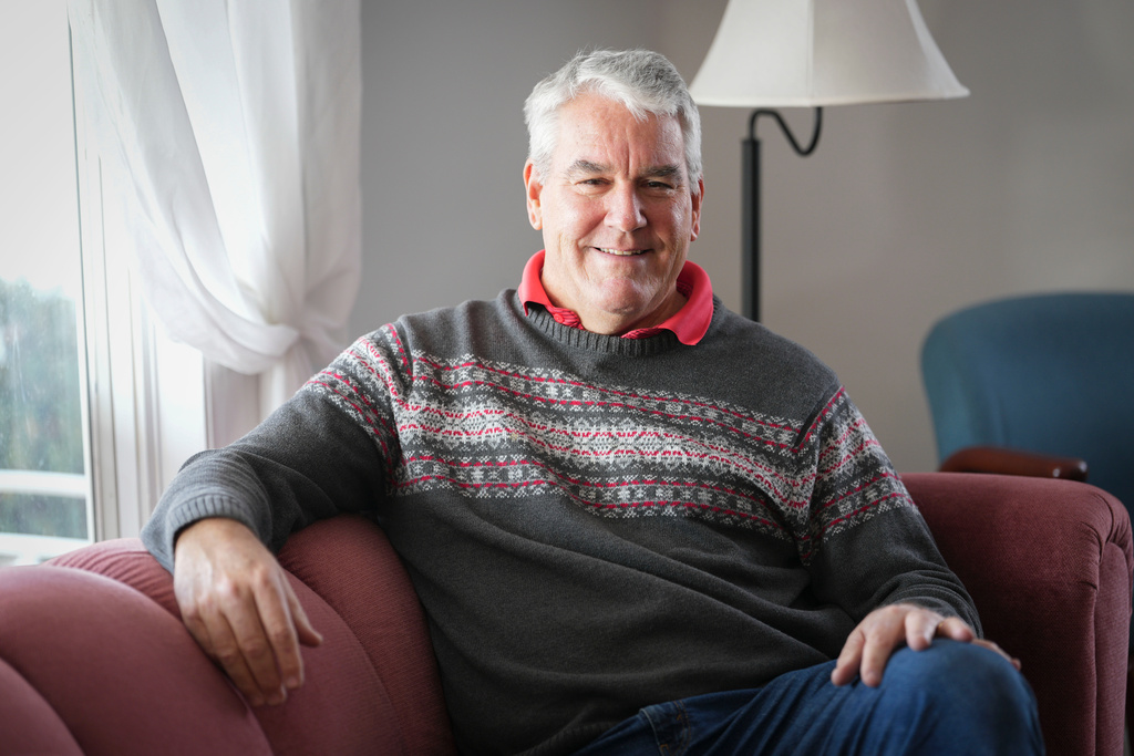 Indiana Sen. Andy Zay, R-Huntington, poses at his company's office, Friday, Dec. 5, 2025, in Huntington, Ind. (AP Photo/AJ Mast)
