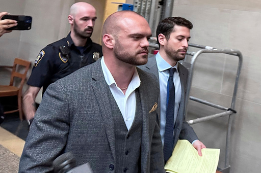 FILE - Former New York state trooper Thomas Mascia leaves Nassau County court in Mineola, N.Y., on May 21, 2025. (AP Photo/Philip Marcelo, File) FILE - Former New York state trooper Thomas Mascia leaves Nassau County court in Mineola, N.Y., on May 21, 2025. (AP Photo/Philip Marcelo, File)