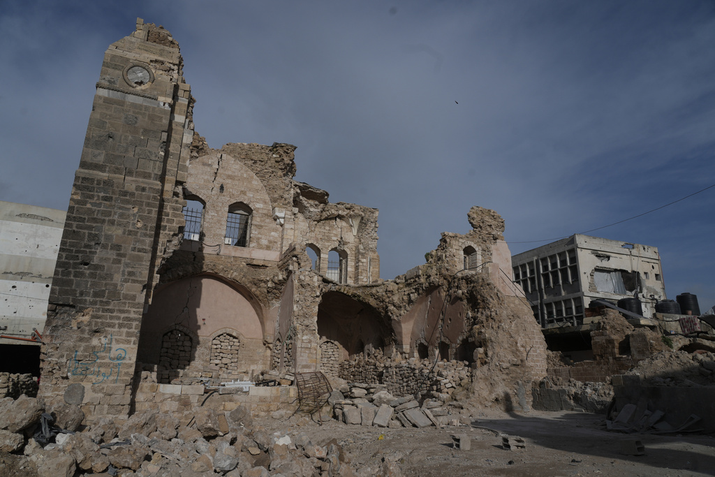 A view of the historic Pasha Palace in Gaza City after an Israeli airstrike badly damaged the building during the war in the Gaza Strip, Wednesday, Jan. 28, 2026. (AP Photo/Jehad Alshrafi)