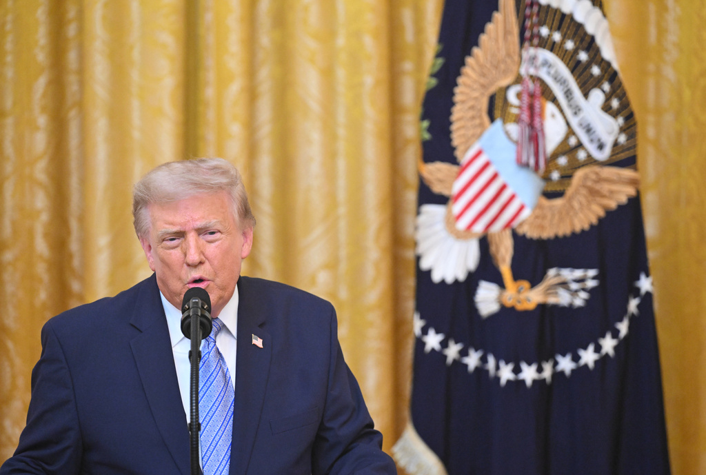 President Donald Trump speaks in the East Room of the White House, Thursday, July 16, 2026, in Washington. (Saul Loeb/Pool via AP)