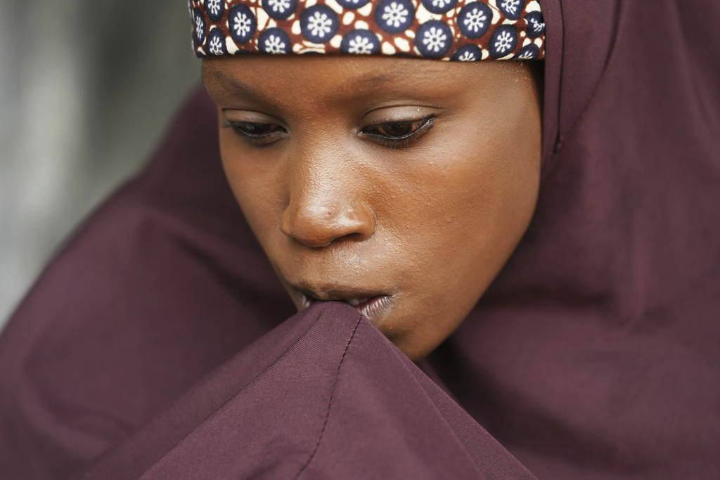 Aisha Muhammed, a 25-year-old woman, who had eclampsia, is interviewed at her house at her house in Konduga, in northeast Nigeria's Borno state, Wednesday, July 23, 2025. (AP Photo/Sunday Alamba)