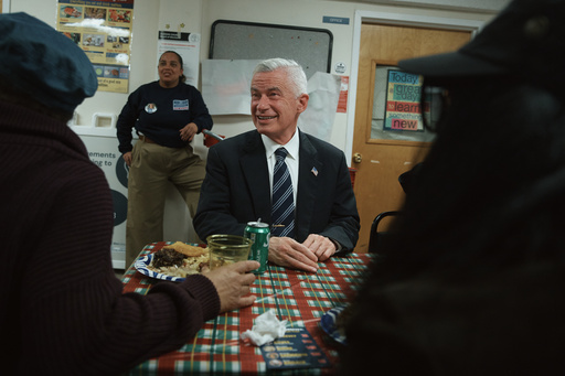 Jersey City mayoral candidate Jim McGreevey, center, listens during a community event on Wednesday, Oct. 29, 2025, in Jersey City, N.J. (AP Photo/Andres Kudacki) Jersey City mayoral candidate Jim McGreevey, center, listens during a community event on Wednesday, Oct. 29, 2025, in Jersey City, N.J. (AP Photo/Andres Kudacki)