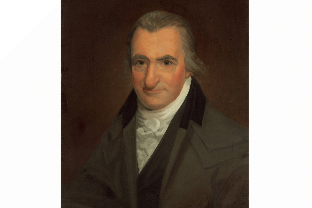 This image provided by the National Gallery of Art shows a painted portrait of American founding-father Thomas Paine by John Wesley Jarvis. (National Gallery of Art via AP)(National Gallery of Art via AP)