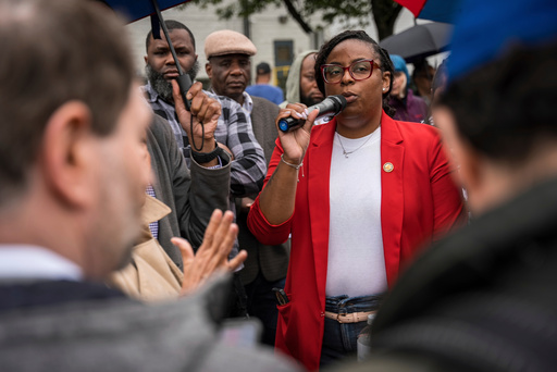 FILE - Rep. LaMonica McIver, D-N.J., demands the release of Newark Mayor Ras Baraka after his arrest while protesting outside of Delaney Hall ICE detention facility, May 9, 2025, in Newark, N.J. (AP Photo/Angelina Katsanis, File) FILE - Rep. LaMonica McIver, D-N.J., demands the release of Newark Mayor Ras Baraka after his arrest while protesting outside of Delaney Hall ICE detention facility, May 9, 2025, in Newark, N.J. (AP Photo/Angelina Katsanis, File)