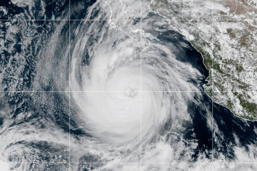 This NOAA satellite image taken at 1:00 p.m. EST on Tuesday, Oct. 7, 2025, shows Hurricane Priscilla in the East Pacific Ocean off the coast of Mexico. (NOAA via AP) This NOAA satellite image taken at 1:00 p.m. EST on Tuesday, Oct. 7, 2025, shows Hurricane Priscilla in the East Pacific Ocean off the coast of Mexico. (NOAA via AP)