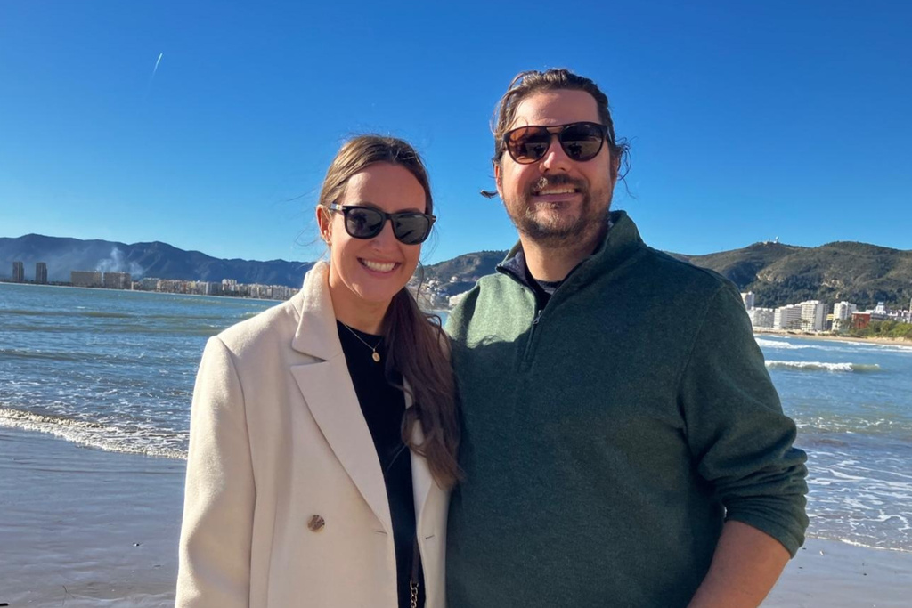 This undated photo provided by shows Sabrina Morley shows Sabrina Morley and Steven Devereaux in Spain. (Sabrina Morley via AP)