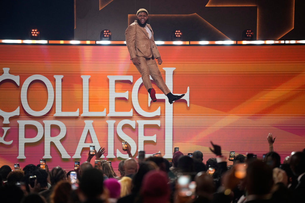 Host Druski appears during the opening of the BET Awards on Sunday, June 28, 2026, at the Peacock Theater in Los Angeles. (AP Photo/John Locher)