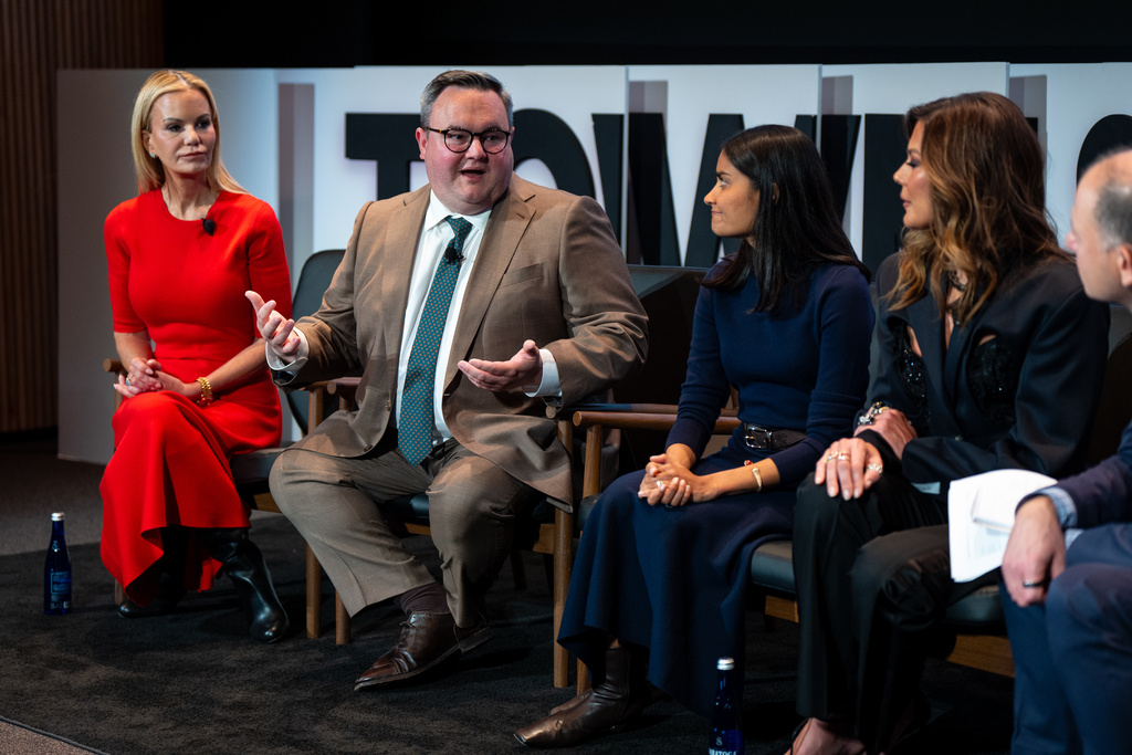 Andrew Dunckelman speaks on a panel at the Town & Country Philanthropy Summit on Tuesday, Oct. 28, 2025, in New York. (AP Photo/Angelina Katsanis)