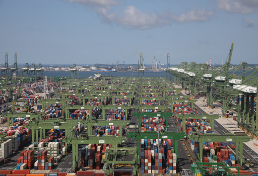 A view of the Port of Singapore Authority's Pasir Panjang Terminal is pictured on July 25, 2023. (AP Photo/Anton L. Delgado) A view of the Port of Singapore Authority's Pasir Panjang Terminal is pictured on July 25, 2023. (AP Photo/Anton L. Delgado)