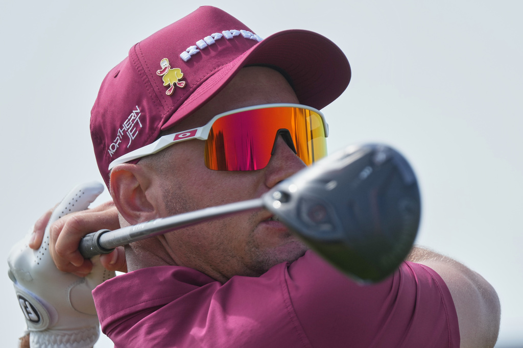 Lucas Herbert of Australia Tess off the 18th hole during the second day of the British Open Golf championships at Royal Birkdale golf club, in Southport, England, Friday, July 17, 2026. (AP Photo/Jon Super)