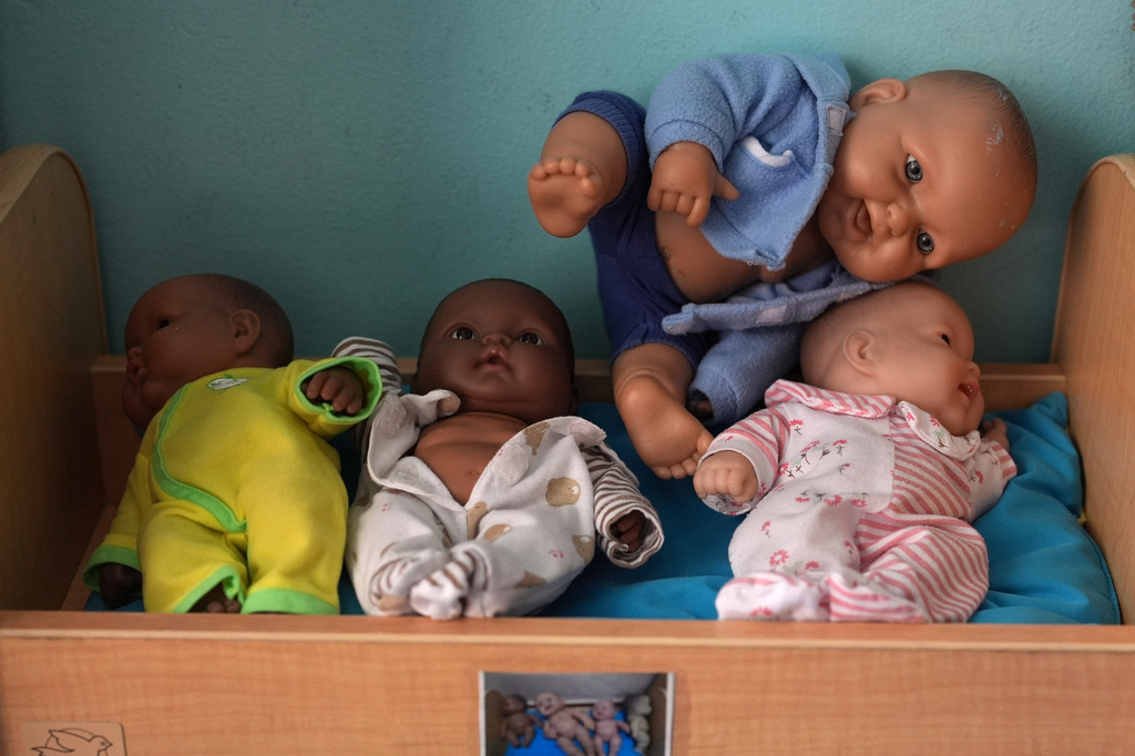 Baby dolls with a range of skin tones sit in a classroom at a Head Start preschool in Immokalee, Fla., Thursday, Sept. 10, 2026. (AP Photo/Rebecca Blackwell)