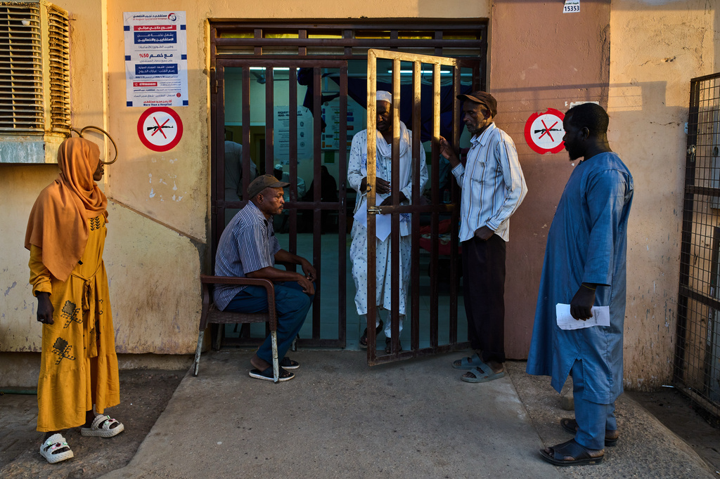 Patients wait at Al Nao Hospital in Omdurman, on the outskirts of Khartoum, Saturday, April 18, 2026. (AP Photo/Bernat Armangue)