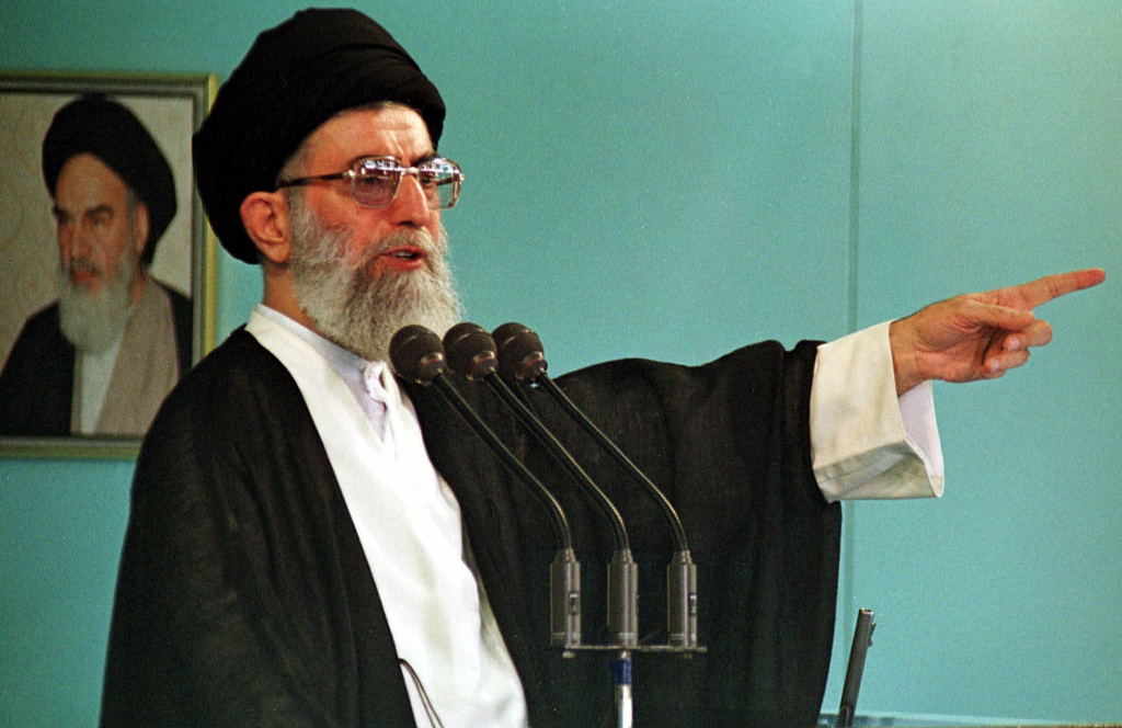 FILE - Ayatollah Ali Khamenei, then Iran's supreme leader, speaks during Friday prayers at Tehran University, July 30, 1999. (AP Photo/Kamran Jebreili)