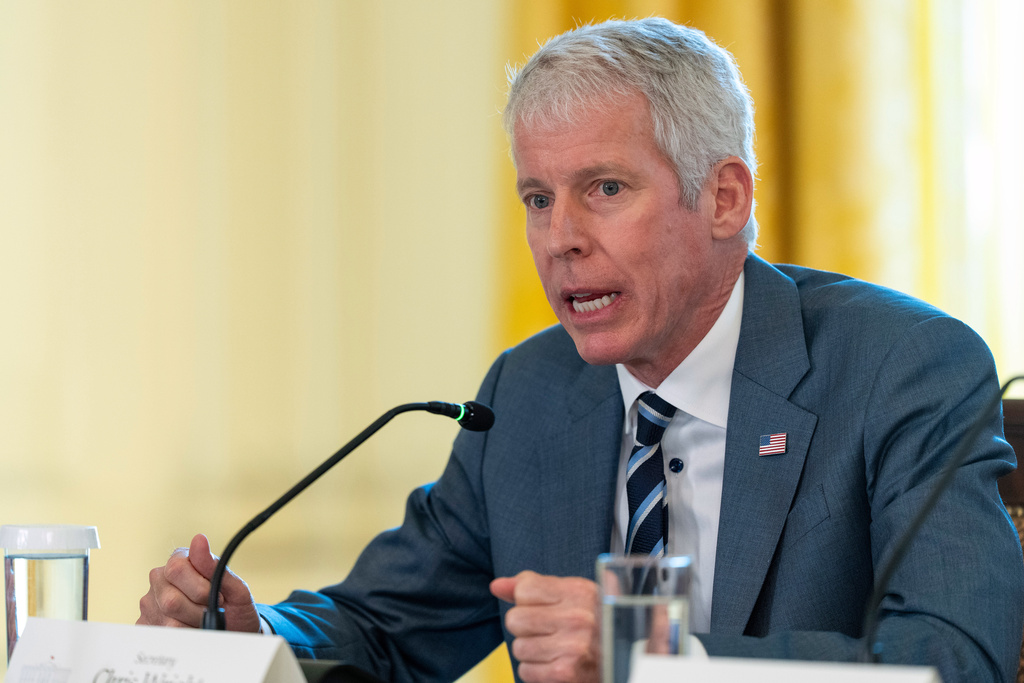 Energy Secretary Chris Wright speaks during a meeting of the White House Task Force on Artificial Intelligence Education in the East Room of the White House, Thursday, Sept. 4, 2025, in Washington. (AP Photo/Alex Brandon)