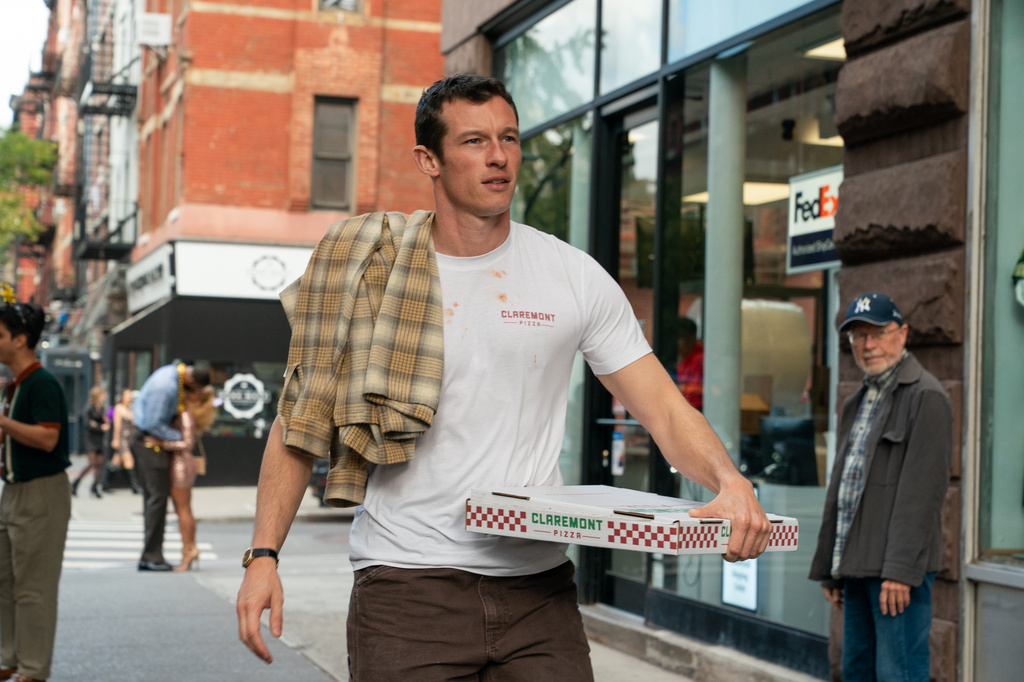 This image released by Universal Pictures shows Callum Turner in a scene from "One Night Only." (Nicole Rivelli/Universal Pictures via AP)
