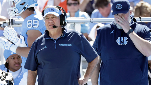North Carolina head coach Bill Belichick, left, watches during the first half of an NCAA college football game against Clemson, Saturday, Oct. 4, 2025, in Chapel Hill, N.C. (AP Photo/Chris Seward) North Carolina head coach Bill Belichick, left, watches during the first half of an NCAA college football game against Clemson, Saturday, Oct. 4, 2025, in Chapel Hill, N.C. (AP Photo/Chris Seward)
