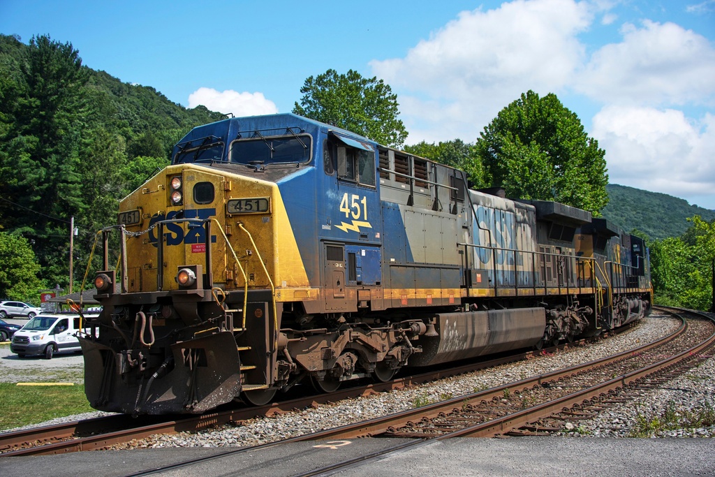 FILE - A CSX freight pulls through Ohiopyle, Pa., on Tuesday, Aug. 19, 2025. (AP Photo/Gene J. Puskar, file)