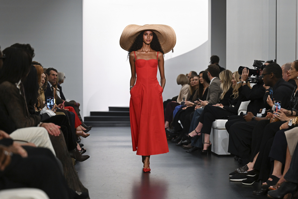 A model walks the runway during the Ralph Lauren Spring 2026 fashion show as part of New York Fashion Week on Wednesday, Sept. 10, 2025, in New York. (Photo by Evan Agostini/Invision/AP)