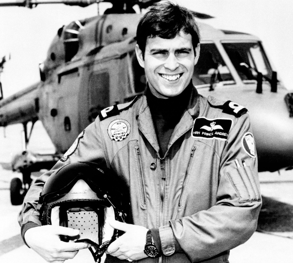 FILE - Prince Andrew, who joins 702 Naval Air Squadron at Portland, Dorset on Sept. 19, 1983. (AP Photo, file)