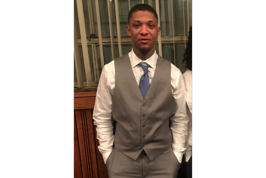 This photo provided by John Hall Thomas shows Derrick Groves in New Orleans on Oct. 24, 2019 during a court appearance related to a 2018 shooting that killed two people and injured others. (John Hall Thomas via AP)