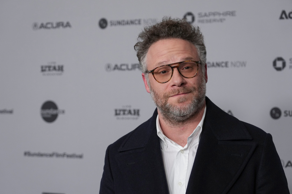 Seth Rogen attends the premiere of "The Invite" during the Sundance Film Festival on Saturday, Jan. 24, 2026, at Eccles Center in Park City, Utah. (AP Photo/Chris Pizzello)