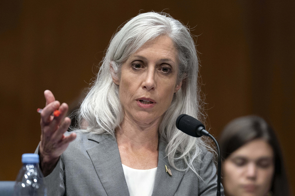 Former Centers for Disease Control and Prevention Director Susan Monarez testifies before the Senate Committee on Health, Education, Labor, and Pensions hearing on Capitol Hill, in Washington Wednesday, Sept. 17, 2025. (AP Photo/Jose Luis Magana)