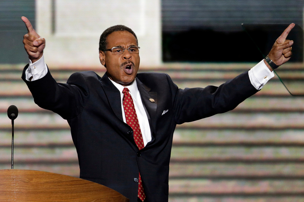 FILE - Rep. Emanuel Cleaver, D-Mo., addresses the Democratic National Convention in Charlotte, N.C., on Sept. 5, 2012. (AP Photo/J. Scott Applewhite, File)