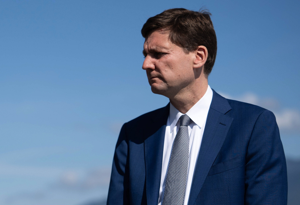 FILE - B.C. Premier David Eby looks on before a meeting in Vancouver, British Columbia, May 20, 2026. (Ethan Cairns/The Canadian Press via AP, File)