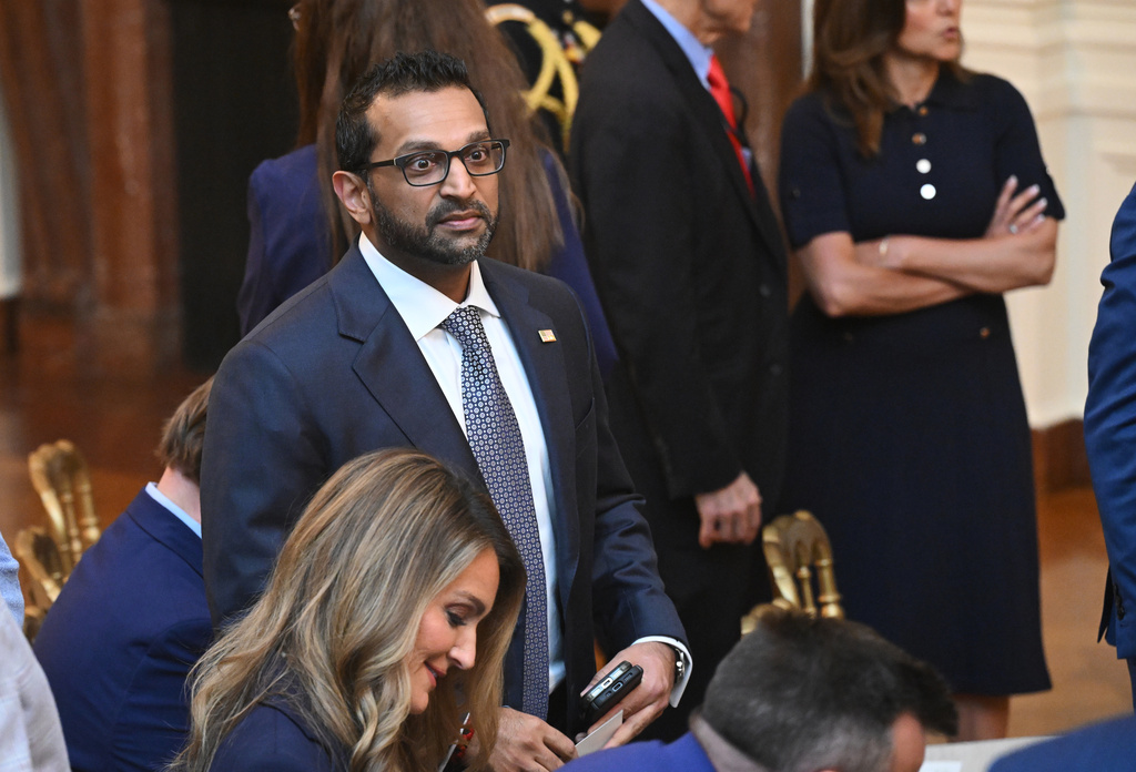 FBI director Kash Patel arrives before President Donald Trump speaks in the East Room of the White House, Thursday, July 16, 2026, in Washington. (Saul Loeb/Pool via AP)