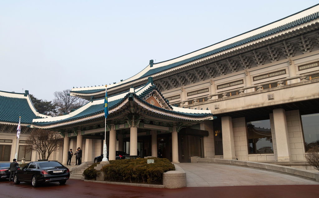 A general view of South Korea's presidential office Cheong Wa Dae, also known as the Blue House in Seoul Monday, Dec. 29, 2025. (Jeoon Heon-Kyun/Pool Photo via AP)
