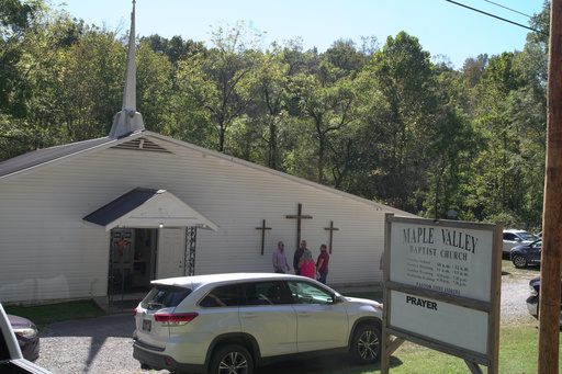 Congregants stand outside Maple Valley Baptist Church in McEwen, Tenn., Sunday, Oct. 12, 2025, about 3 miles from Accurate Energetic Systems, an explosives plant where a blast Friday killed 16 people. (AP Photo/Obed Lamy) Congregants stand outside Maple Valley Baptist Church in McEwen, Tenn., Sunday, Oct. 12, 2025, about 3 miles from Accurate Energetic Systems, an explosives plant where a blast Friday killed 16 people. (AP Photo/Obed Lamy)