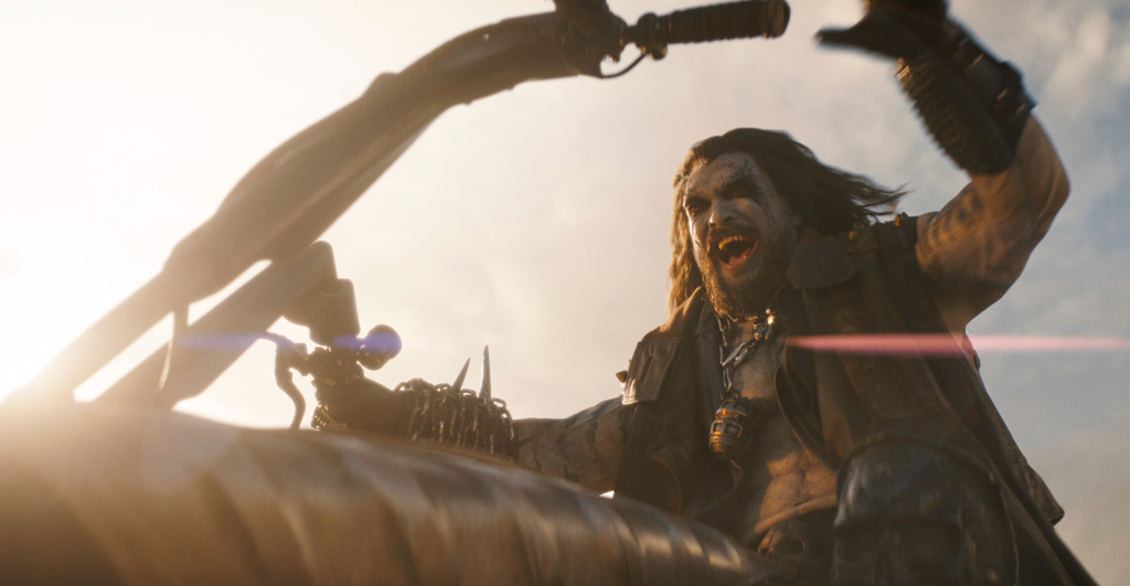This image released by Warner Bros. Pictures shows Jason Momoa in a scene from "Supergirl." (Warner Bros. Pictures via AP)