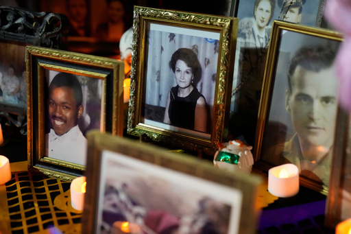 Photographs are part of a Día de Muertos ofrenda displayed at an event at the National Museum of Mexican Art, Saturday, Oct. 25, 2025, in Chicago. (AP Photo/Erin Hooley) Photographs are part of a Día de Muertos ofrenda displayed at an event at the National Museum of Mexican Art, Saturday, Oct. 25, 2025, in Chicago. (AP Photo/Erin Hooley)