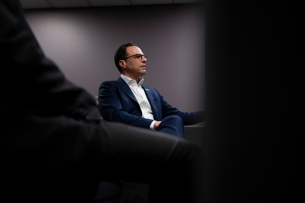 Pennsylvania Gov. Josh Shapiro is seen after a B'nai B'rith Youth Organization International Convention on Thursday, Feb. 12, 2026, in Philadelphia. (AP Photo/Joe Lamberti)