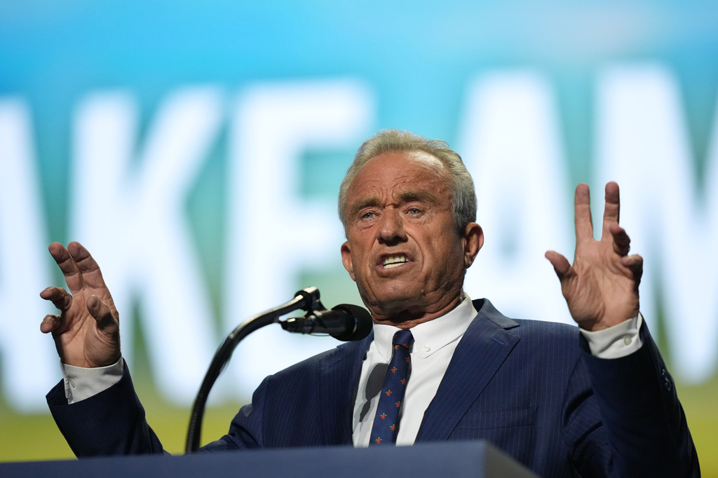Health and Human Services Secretary Robert F. Kennedy Jr., speaks at the Republican convention Thursday, Sept. 10, 2026, in Dallas. (AP Photo/Alex Brandon)