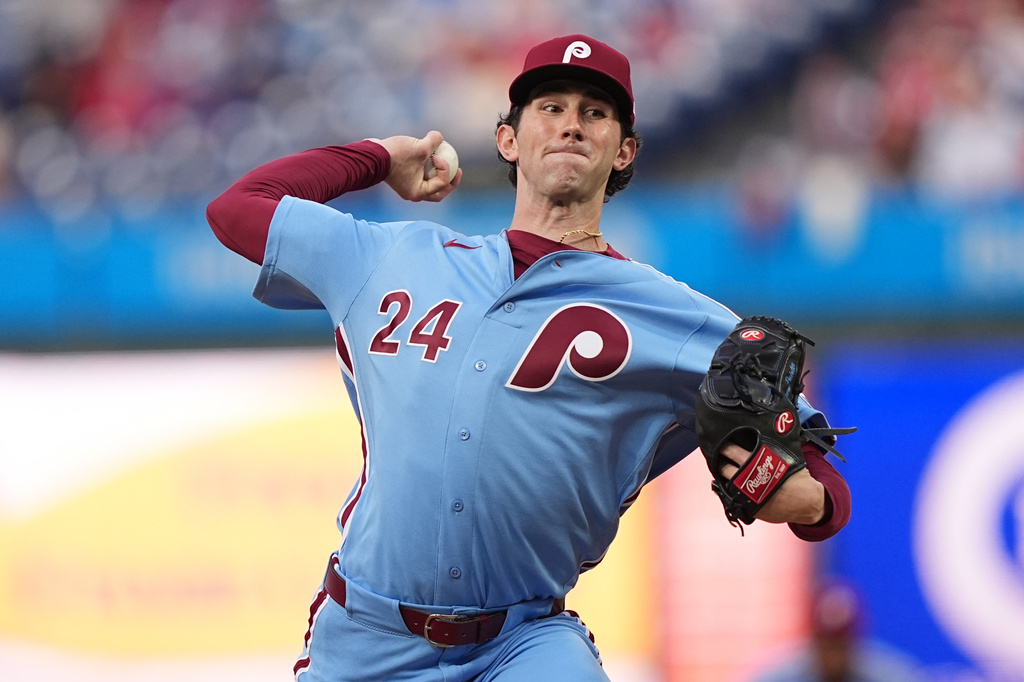 Philadelphia Phillies' Andrew Painter pitches during the first inning of a baseball game against the Milwaukee Brewers, Thursday, Sept. 24, 2026, in Philadelphia. (AP Photo/Matt Rourke)